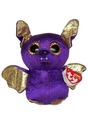 Ty Beanie Boos Halloween Count Purple Gold Bat 6”  New w/Tag